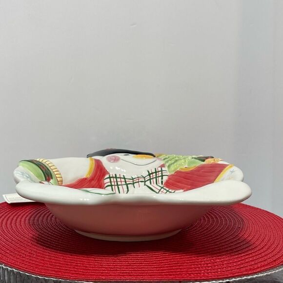Fitz and Floyd Frosty Friends Snowman Large Bowl NWT - Picture 9 of 13